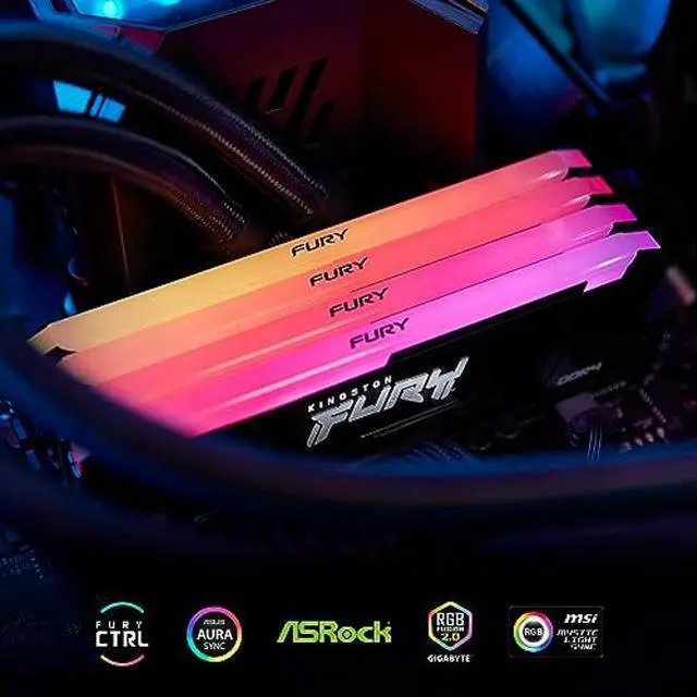 Alt view image 3 of 5 - Kingston Fury Beast RGB 8GB 3600MT/s DDR4 CL17 DIMM Computer Memory KF436C17BB2A/8