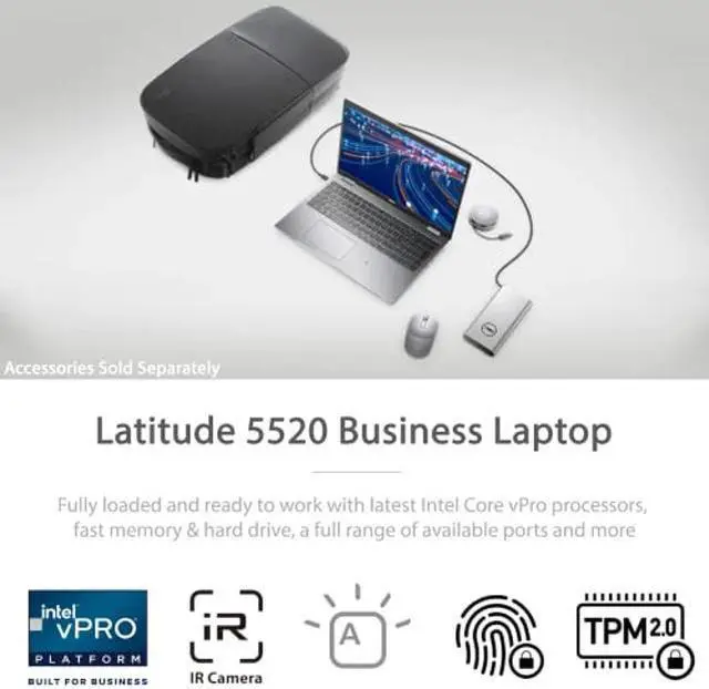 Alt view image 2 of 5 - 2021 Newest Dell Latitude 5520 Business Laptop, 15.6" FHD IPS Backlit Display, i7-1185G7 vPro, 64GB RAM, 4TB SSD, IR Camera, Backlit Keyboard, Fingerprint Reader, WiFi 6, Thunderbolt, NFC, Win 11 Pro