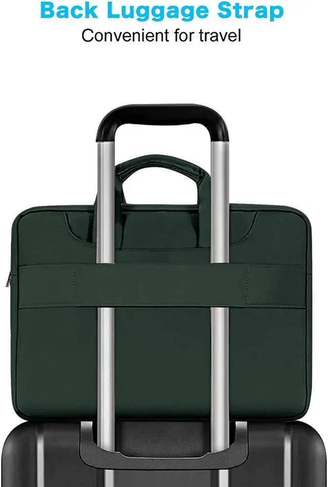 Alt view image 4 of 5 - MOSISO 360 Protective Laptop Shoulder Bag Compatible with MacBook Air 15 M4 A3241 M3 A3114 M2 A2941/Pro 16 inch M4 M3 M2 M1, 15-15.6 inch Notebook,Matching Color Sleeve with Belt, Emerald Green