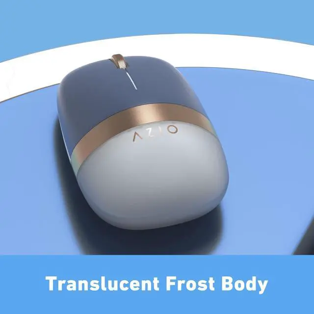 Alt view image 3 of 5 - Azio IZO Wireless Bluetooth Mouse with Round Ergonomic Form, Optical Sensor, Adjustable DPI, Rechargeable, PC & Mac - Blue Iris,IM105