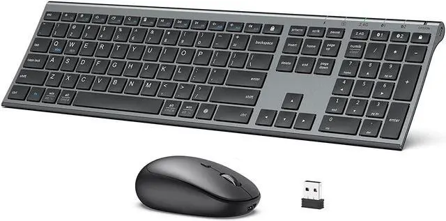 Main image of iClever DK03 Bluetooth Keyboard and Mouse, Rechargeable Dual-Mode (Bluetooth 4.2 + 2.4G) Wireless Keyboard and Mouse Combo, Ultra-Slim Multi-Device Keyboard for Mac, iPad, Apple, Android, Windows