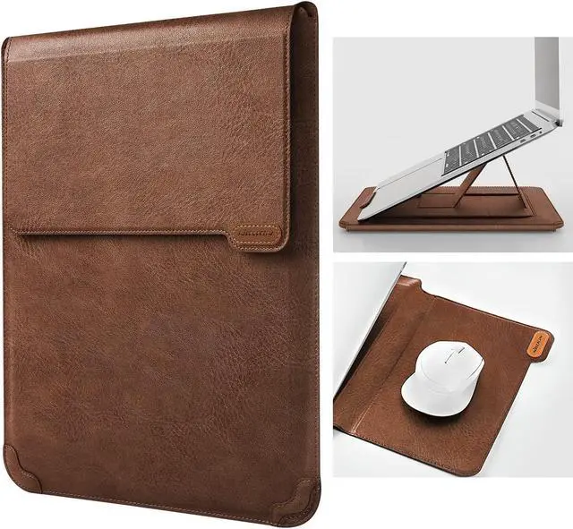 Main image of Nillkin Laptop Sleeve 15.6 inch,MacBook Air Sleeve Case with Laptop Stand and Mouse Pad,2 Stand Modes,Slim Protective Cover for MacBook Air M4,Air 15/Pro 16,HP/Dell/Asus 15-15.6 Inch Notebook,Brown