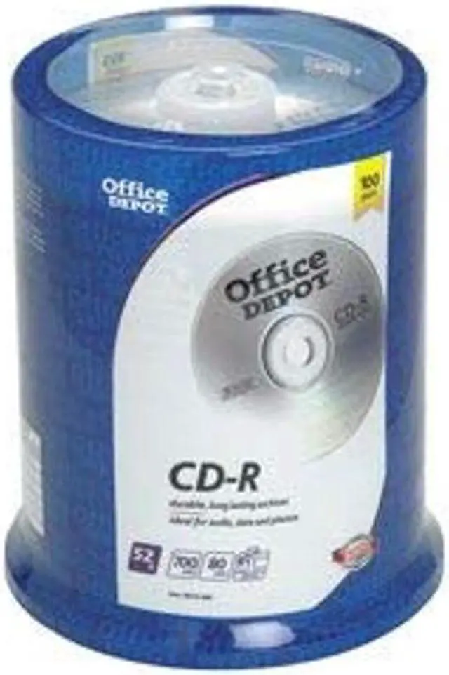 Main image of Office Depot(R) CD-R Spindle, 700MB/80 Minutes, Pack Of 100