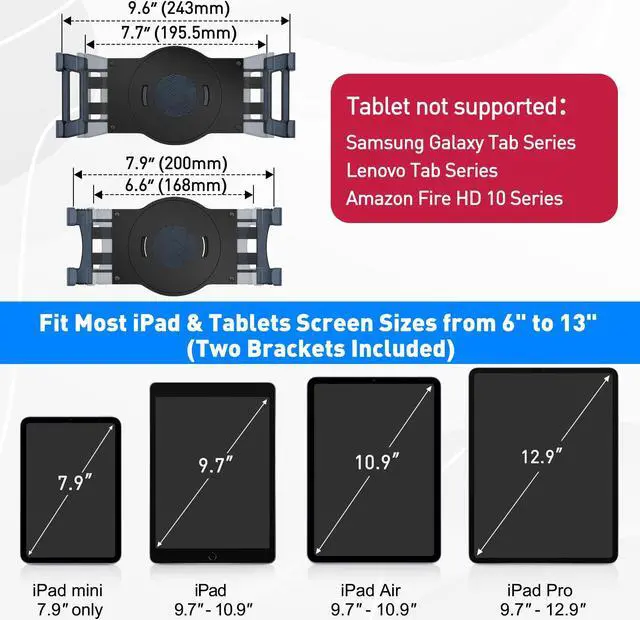 Alt view image 3 of 5 - AboveTEK Retail Kiosk iPad Stand, 360° Rotating Commercial POS Tablet Stand, Fits 6"-13" (Screens) iPad mini Pro-Business Swivel Tablet Holder, for Store Office Reception Kitchen Desktop (Black)