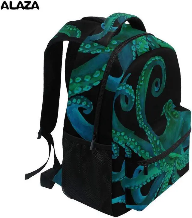 Alt view image 2 of 5 - ALAZA Watercolor Octopus Large Backpack for Kids Boys Girls Student Personalized Laptop iPad Tablet Travel School Bag with Multiple Pockets
