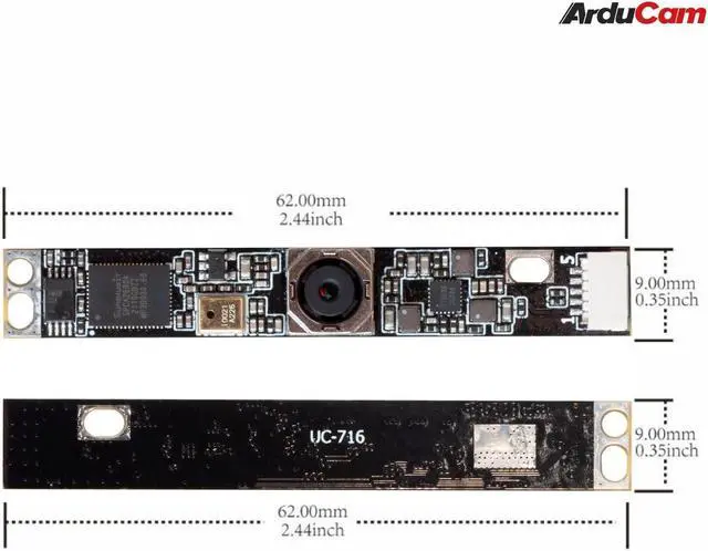 Alt view image 2 of 5 - Arducam 8MP Autofocus USB Camera, IMX179 Lightburn Camera with Microphone, Ultra HD Embedded Webcam for PC and Raspberry Pi, Compatible with Linux, Windows, and Mac OS