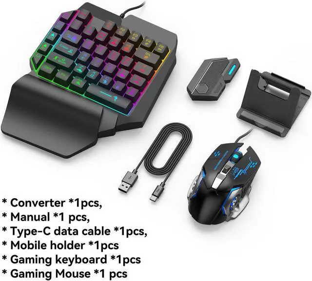 Alt view image 5 of 5 - Gaming Keyboard and Mouse Converter,Bluetooth 5.0 Eating Chicken Throne Mobile Game Set,Adjustable Fast Charging,Long Battery Life,Support Android/iOS 13.4 or Less(Mix SE automatic pressure gun set)