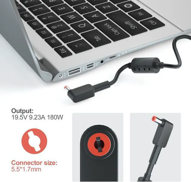 Alt view image 2 of 5 - 180W Charger for Acer Predator Helios 300 - Fit for Acer PH315-51 52 G3-571 572, Nitro 5 7 AN515-57 54 55 AN517-55,Aspire V17 V15, Predator Triton 300 500, ADP-180MB K Power Adapter Supply Cord