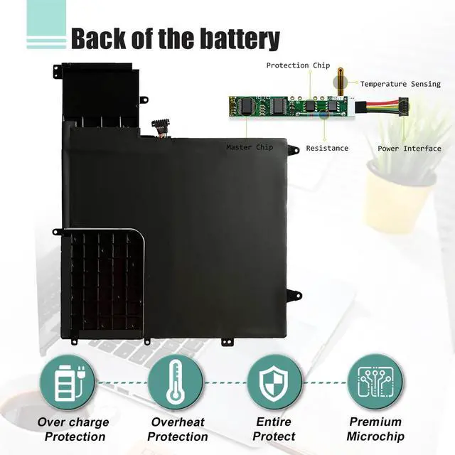 Alt view image 4 of 5 - BOWEIRUI C21N1624 Battery Replacement for Asus Q325UA Q325UAR UX370UA-C4061T Q325U-BI7T18 ZenBook Flip S UX370UA UX370UA-1A 1B UX370UA-C4129T C4061T C4072T C4093T C4104T Series 0B200-02420000 39Wh