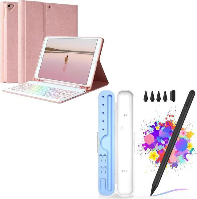 Main image of New iPad 9th Generation Keyboard Case 10.2"(2021)/8th Gen/7th Gen Bundle with Stylus Pen for iPad, Apple Pencil for iPad 9th&10th Generation