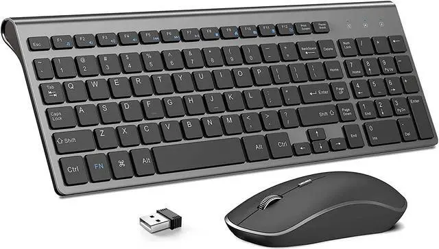 Main image of JOYACCESS Wireless Keyboard and Mouse,2.4G Ergonomic and Slim Wireless Computer Keyboard Mouse Designed for Windows, PC, Laptop,Tablet - Black Grey