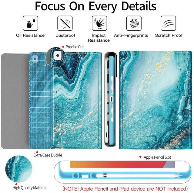 Alt view image 4 of 5 - Backlit Keyboard Case for iPad 10.2 9th 8th 7th Generation - Wireless Detachable Keyboard Thin Slim Smart Folio Stand Tablet Cover Case for iPad 10.2 Inch/iPad Air 10.5"(3rd Gen)/iPad Pro 10.5", Blue