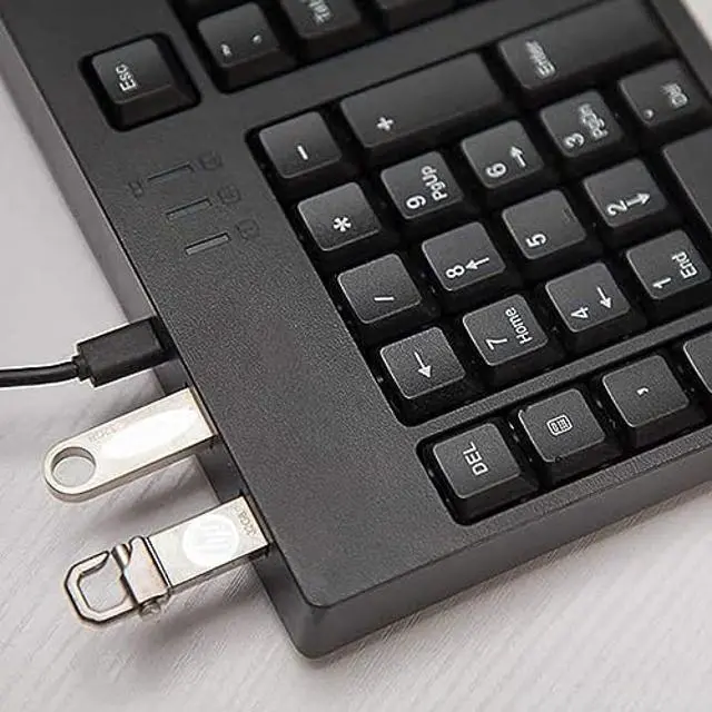 Alt view image 5 of 5 - MCSaite Left-Handed Keyboard, Wired Ultra-Thin Keyboard USB Port with 2 Hubs Portable Scissors Foot Structure Fit with Professional or Industrial Use for Computer Laptop Mac Notebook