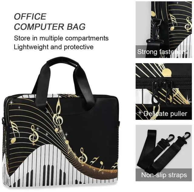 Alt view image 4 of 5 - Laptop Shoulder Bag Portable Laptop Sleeve Case for 14/15.6/16in Notebook Computer Messenger Bag Women Men Briefcase (Music)