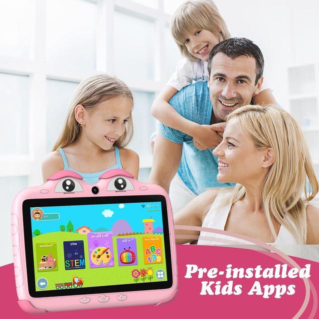 Alt view image 3 of 5 - Kids Tablet 7 Inch Tablet for Kids 32GB Toddler Tablet Free Kids Software Installed, Kids Learning Android Tablet with WiFi YouTube Parental Control for Toddlers Boys Girls Childrens Tablet