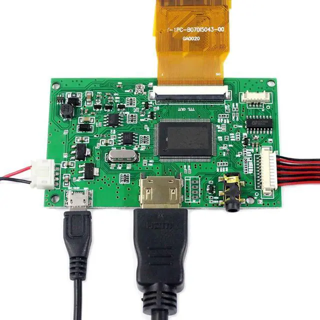 Alt view image 5 of 5 - VSDISPLAY 7" 7 inch 1024x600 400nit 50 pins IPS LCD Screen and Controller Board,with Micro USB Power Cable