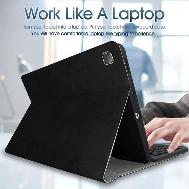 Alt view image 5 of 5 - Backlit Keyboard Case for Samsung Galaxy Tab A 10.1" 2019, Wineecy 7 Colors Backlight Magnetically Detachable Wireless Keyboard & PU Folio Stand Cover Case for SM-T510, SM-T515, SM-T517 Tablet (Black)