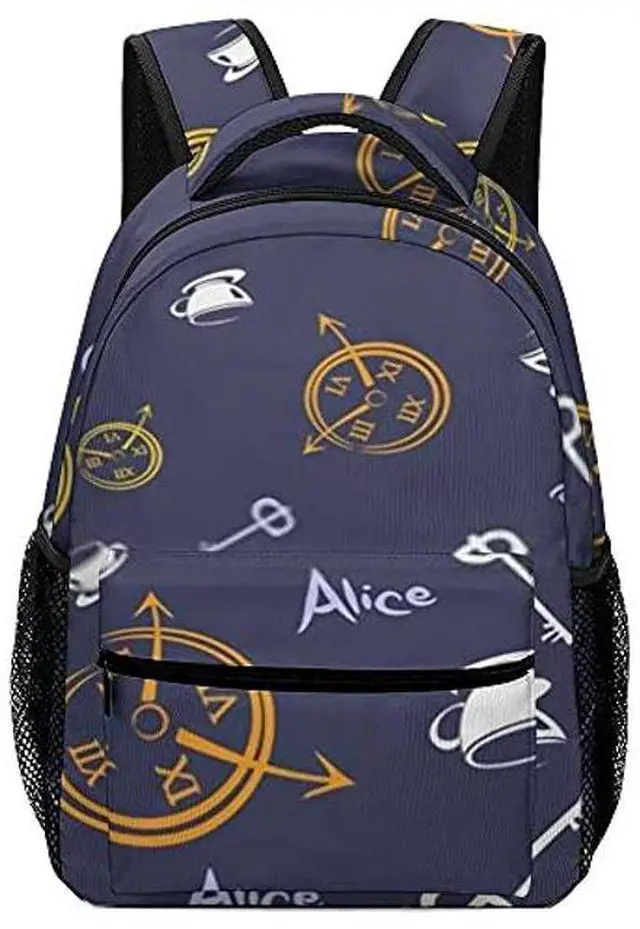 Main image of Travel Laptop Backpack Wonderland Graffiti Pocket Watch Key Large Capacity Business Ddurable Water Resistant College Laptop iPad Tablet Bag for Men and Women