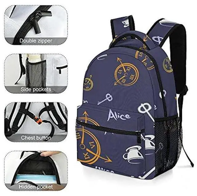 Alt view image 2 of 4 - Travel Laptop Backpack Wonderland Graffiti Pocket Watch Key Large Capacity Business Ddurable Water Resistant College Laptop iPad Tablet Bag for Men and Women