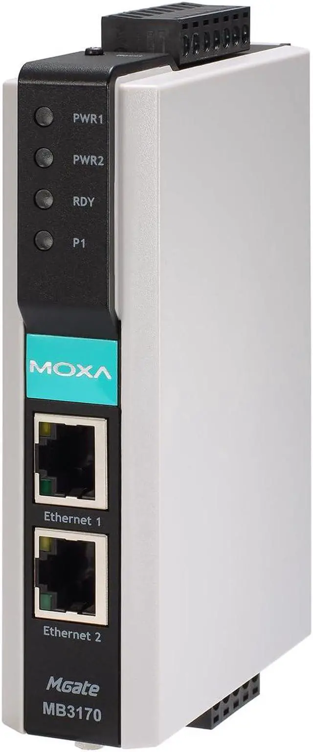 Alt view image 2 of 3 - MOXA MGate MB3170i-T 1 Port RS-232/422/485 Advanced Modbus TCP to Serial Communication Gateway with 2 KV Isolation (-40C +75C)