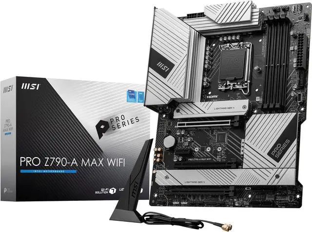 Main image of MSI PRO Z790-A MAX WiFi ProSeries Motherboard (Supports 12th/13th/14th Gen Intel Processors, LGA 1700, DDR5, PCIe 5.0, M.2, SATA 6G, 2.5Gbps LAN, USB 3.2 Gen2, Wi-Fi 7, Bluetooth 5.4, ATX)
