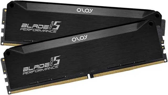 Alt view image 2 of 5 - OLOy DDR5 RAM 32GB (2x16GB) Black Hairline Blade 6400 MHz CL32 1.35V Gaming UDIMM (MD5U1664321BRLDA)