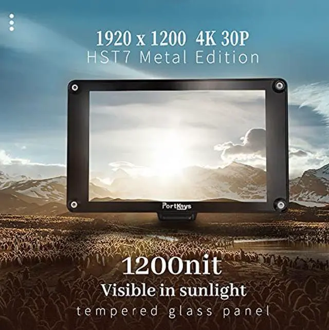 Alt view image 2 of 5 - Portkeys HS7T II 7 Inch DSLR Camera Field Monitor(Halter Design) HDR/3G-SDI/ 1920×1200/1200Nit/Metal Frame