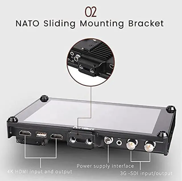 Alt view image 4 of 5 - Portkeys HS7T II 7 Inch DSLR Camera Field Monitor(Halter Design) HDR/3G-SDI/ 1920×1200/1200Nit/Metal Frame