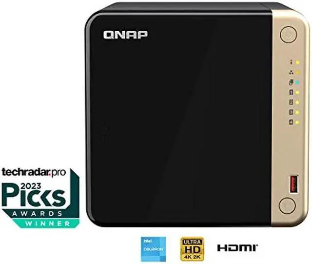 Alt view image 2 of 5 - QNAP TS-464-8G-US 4 Bay High-Performance Desktop NAS with Intel Celeron Quad-core Processor, M.2 PCIe Slots and Dual 2.5GbE (2.5G/1G/100M) Network Connectivity (Diskless)