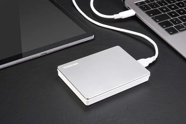 Alt view image 2 of 5 - Toshiba Canvio Flex 4TB Portable External Hard Drive USB-C USB 3.0, Silver for PC, Mac, & Tablet - HDTX140XSCCA