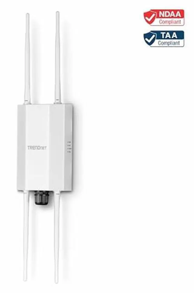Alt view image 3 of 5 - TRENDnet 5 dBi WiFi 6 AX1800 Outdoor PoE+ Omni Directional Access Point, TEW-941APBO, Point-to-Point and Point-to-Multi-Point Bridge, IP67 Weather Rated Housing, PoE+ Powered, White
