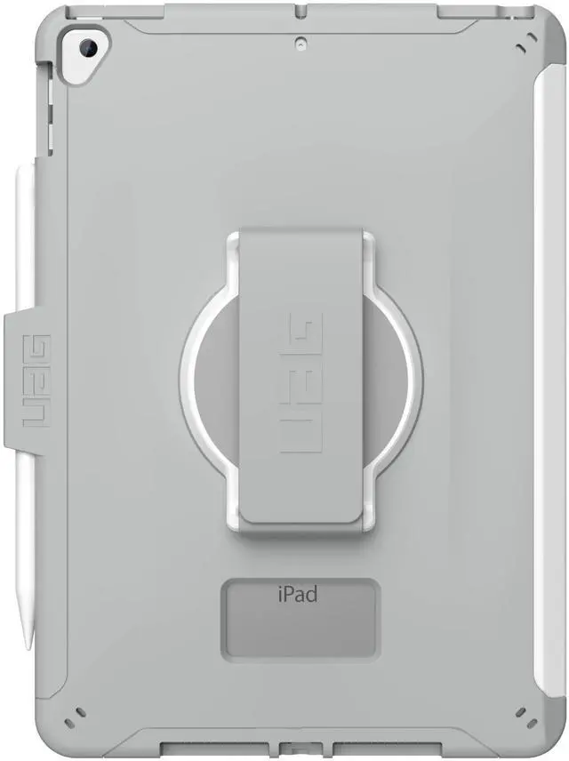 Alt view image 3 of 5 - URBAN ARMOR GEAR UAG Designed for iPad 10.2" Case 9th/8th Gen 2020-2021 w/Hand Strap Scout White/Grey, Rugged MIL-STD Protective Cover w/Apple Pencil Holder Compatible w/Smart Cover/Keyboard