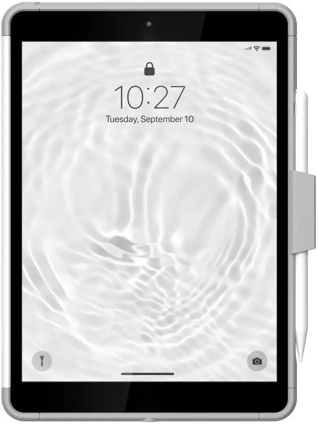 Alt view image 4 of 5 - URBAN ARMOR GEAR UAG Designed for iPad 10.2" Case 9th/8th Gen 2020-2021 w/Hand Strap Scout White/Grey, Rugged MIL-STD Protective Cover w/Apple Pencil Holder Compatible w/Smart Cover/Keyboard