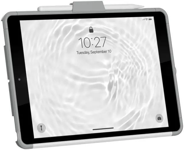 Alt view image 5 of 5 - URBAN ARMOR GEAR UAG Designed for iPad 10.2" Case 9th/8th Gen 2020-2021 w/Hand Strap Scout White/Grey, Rugged MIL-STD Protective Cover w/Apple Pencil Holder Compatible w/Smart Cover/Keyboard