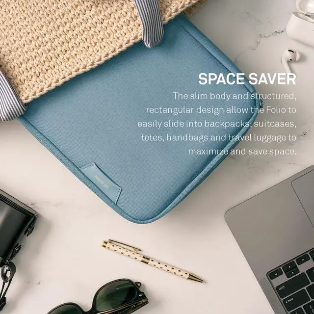 Alt view image 2 of 5 - Folio Tablet Pouch Family, Work Travel Cable Organizer and Tech Case for Electronic Essentials and Accessories, 11-Inch iPad Pro, with Label Identification, in Arctic Blue