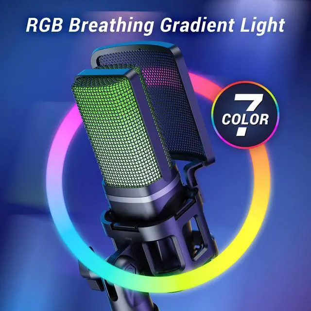 Alt view image 3 of 5 - TONOR Gaming USB Microphone for PC TC777 Pro, Bundle with Adjustable Microphone Arm Stand T20