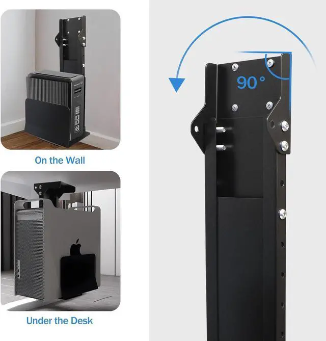 Alt view image 2 of 5 - Heavy Duty Computer Wall Mount PC Case - Upgraded, Also Great for PC Mount Under Desk - Height Adjustable from 11" to 21", Width Adjustable from 5.5" to 9.8", Computer Tower Under Desk Home Office