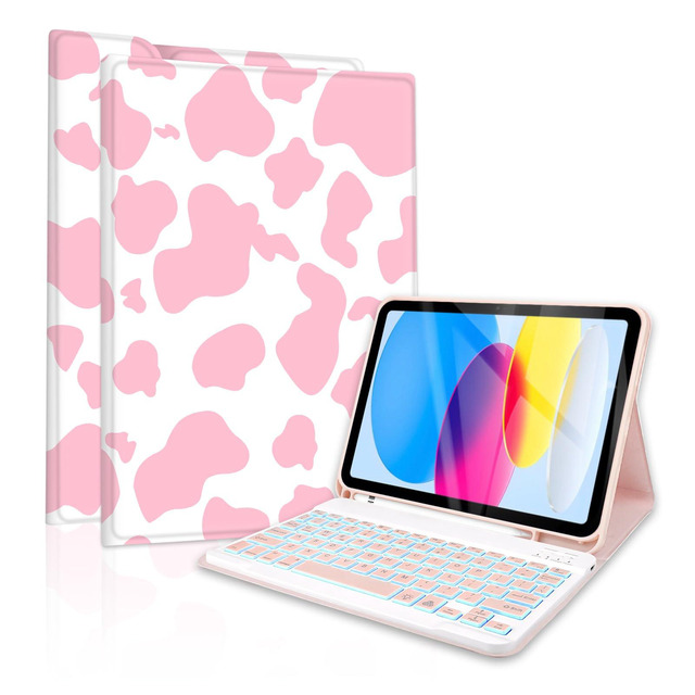Étui Clavier Magique Pour IPad 10e/11e Génération - Pavé Tactile Rétroéclairé 7 Couleurs - Coque Magnétique Flottante