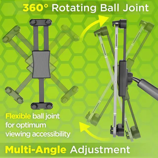 Alt view image 5 of 5 - Commercial Truck Tablet Mount & Green Big Rig Truck Phone Mount, Heavy Duty Tablet & iPad Holder, Cell Phone Device Holder for Dashboard, Windshield & Window, Super Stable Suction Cup (1 TM & 1 PM)