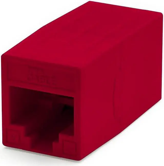 Main image of trueCABLE Cat6 Inline Coupler, Unshielded (UTP), PoE++ (4PPoE), UL Listed, ETL Verified, ANSI/TIA 568-2.D Cat 6 Performance Compliant, Female to Female RJ45 Couplers, Red, 12 Pack