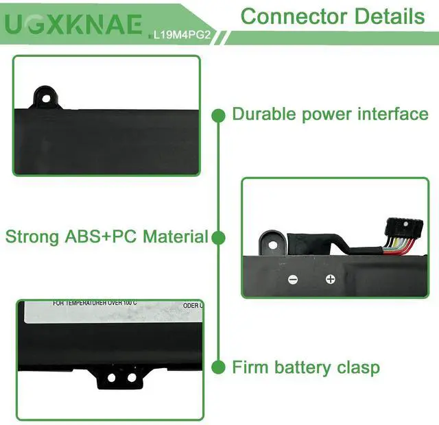 Alt view image 3 of 5 - UGXKNAE L19M4PG2 Laptop Battery for Lenovo ThinkPad C13 Yoga Gen 1 Chromebook Ideapad Flex 5 Chromebook-13ITL6CB Chromebook-13IML05 Chrome-14ITL6 Series L19L4PG2 L19D4PG2 SB10X63140 7.68V 51Wh