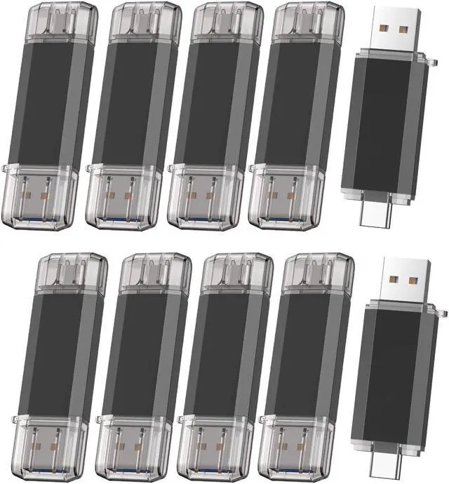 Main image of Vansuny 10 Pack 64GB USB C Flash Drive 2 in 1 OTG USB 3.0+USB C Memory Stick with Keychain Thumb Drive Photo Stick Jump Drive for Android Smartphones, Computers, MacBook, Tablets, PC