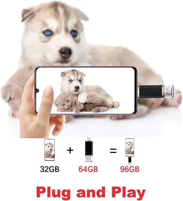 Alt view image 4 of 5 - Vansuny 10 Pack 64GB USB C Flash Drive 2 in 1 OTG USB 3.0+USB C Memory Stick with Keychain Thumb Drive Photo Stick Jump Drive for Android Smartphones, Computers, MacBook, Tablets, PC