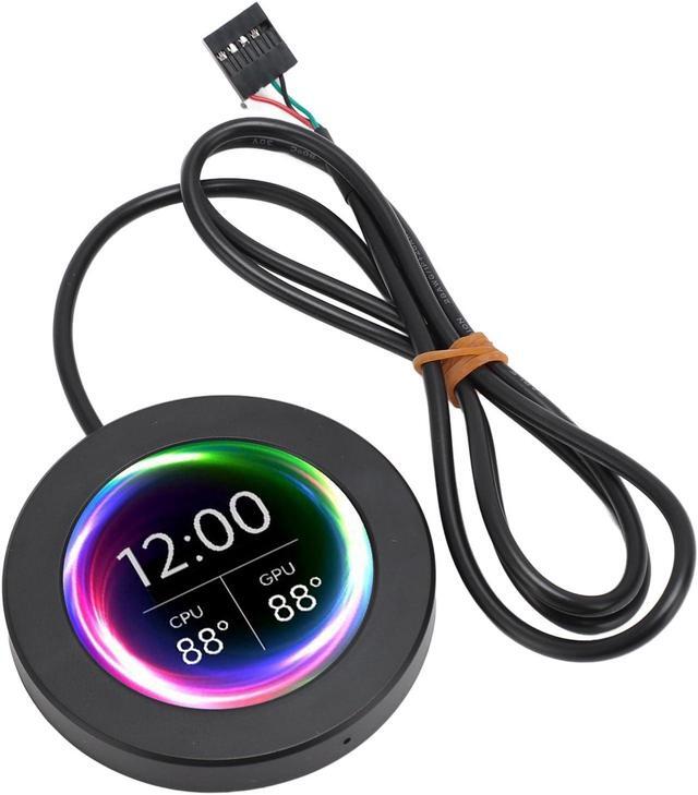 Main image of 2.1inch AIO Computer Temp Monitor, CPU Cooler LCD Display Screen Upgrade Kit, PC Sensor Panel CPU Temp Monitor for Water Cooling Systems, for AIDA64 (Black)