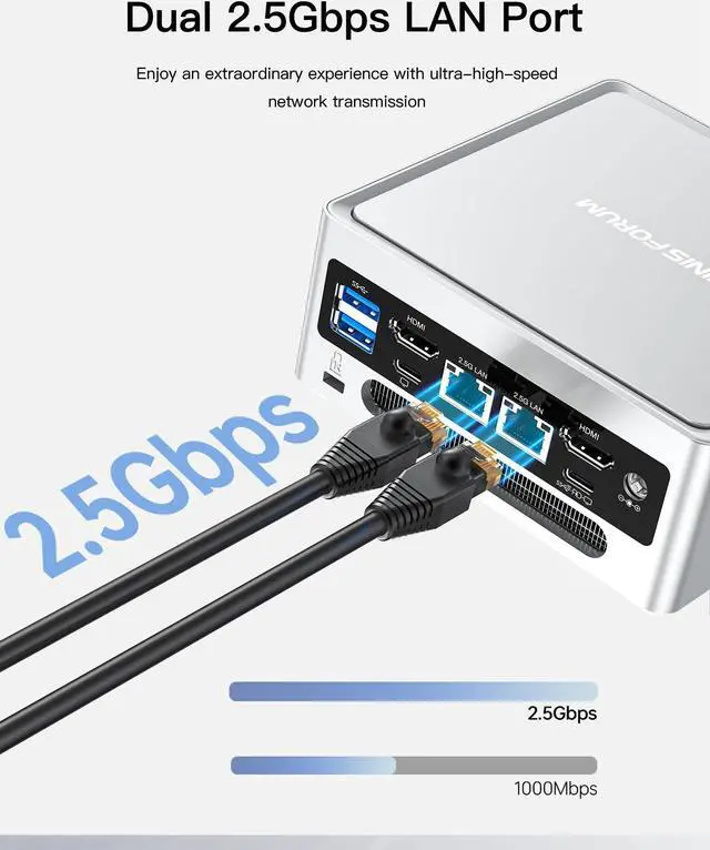 Alt view image 4 of 5 - MINISFORUM Mini PC NAB9 Intel Core i9-12900HK 14 Cores/20 Threads,up to 5.0GHz 32GB RAM 1TB PCIe4.0 SSD,Dual 2.5 G RJ45 LAN Mini Computer,2 x HDMI/USB-C(4K@60Hz),7X USB Ports, WiFi 6, BT5.2