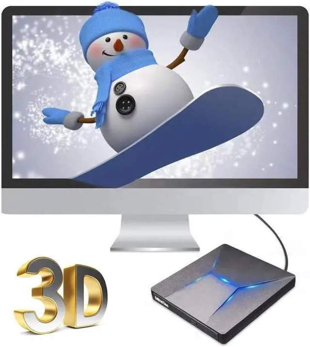 Alt view image 2 of 5 - MthsTec External Bluray DVD Drive, USB 3.0 and Type-C Blu-ray Reader 3D Slim Optical CD Drive Compatible with Windows XP/7/8/10, Laptop, Desktop, MacOS for MacBook