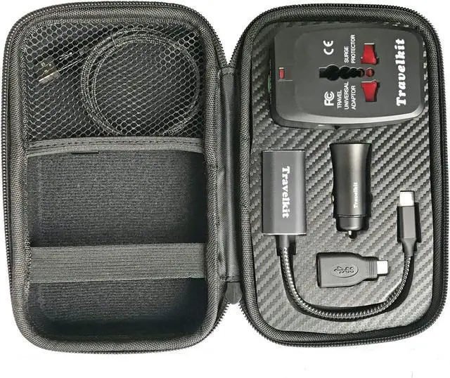 Main image of NESCOM International Business Charger Travelkit, Including Universal Charger, Car Charger, Lightning Cable, Type C to HDMI Adapter, Type C to USB A Adapter.