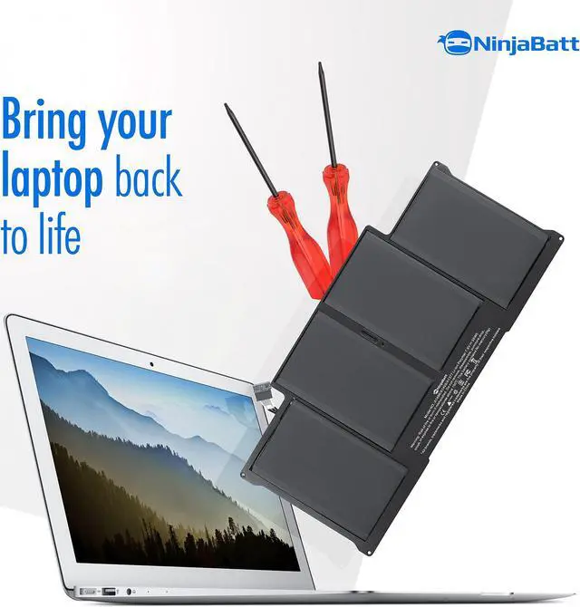 Alt view image 4 of 5 - NinjaBatt Battery A1466 for Apple MacBook Air 13 Inch [2010 2011 2012 2013 2014 2015 2017 Years] A1369 A1405 A1377 | 661-7474 661-4570- High Performance [7200mAh/55Wh/7.6V]