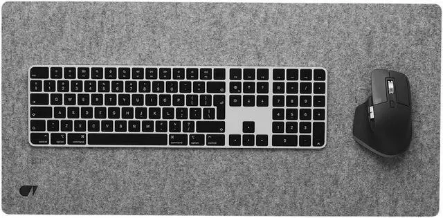 Alt view image 4 of 5 - Oakywood Craft 100% Merino Wool Felt & Cork Desk mat - Sustainable, Handmade Wool Felt Desk pad with Cork Base for Comfort and Stability - 100% Merino Wool & Cork - Grey 62x30cm (24.41x11,8 in)