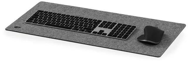 Alt view image 2 of 5 - Oakywood Craft 100% Merino Wool Felt & Cork Desk mat - Sustainable, Handmade Wool Felt Desk pad with Cork Base for Comfort and Stability - 100% Merino Wool & Cork - Grey 62x30cm (24.41x11,8 in)